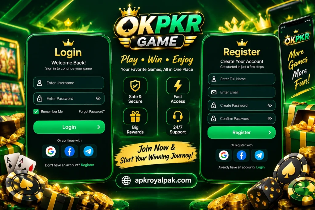 OK PKR Game Login & Register Image