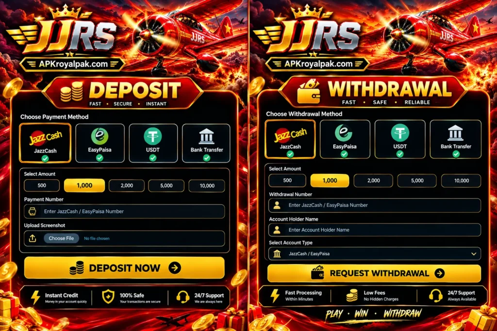 JJRS deposit and withdrawal