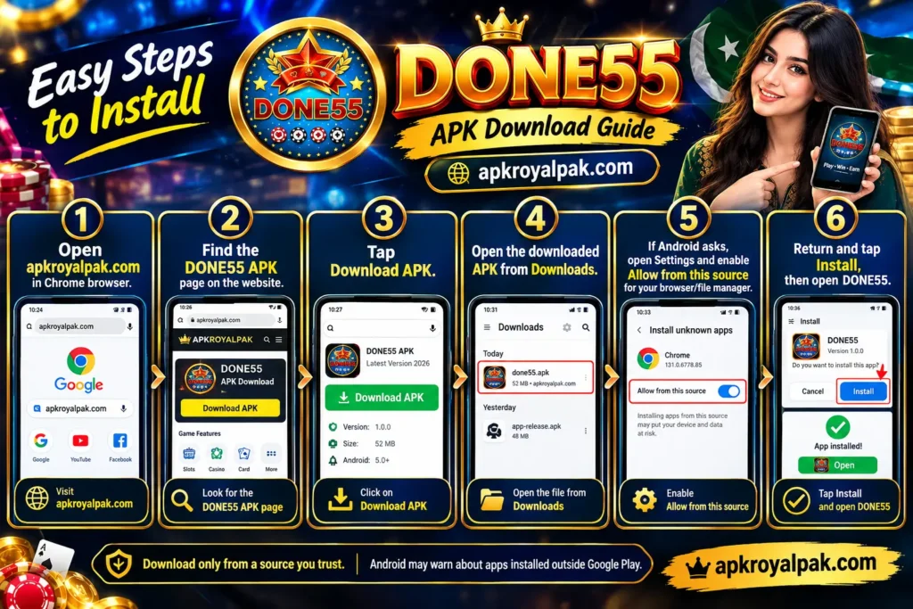 how to install Done55 APK