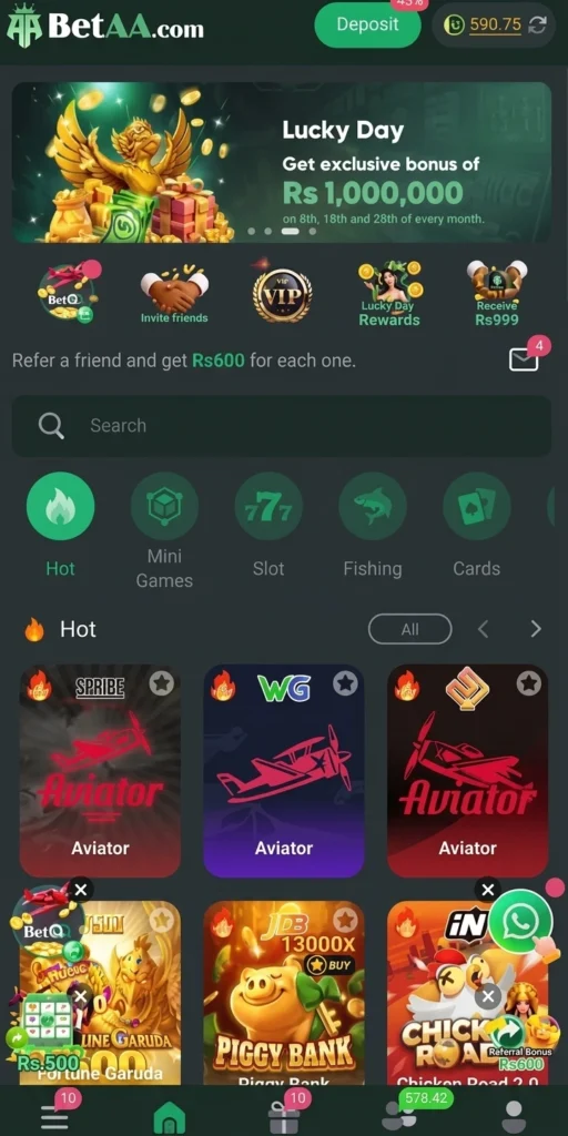 BetAA Game home image