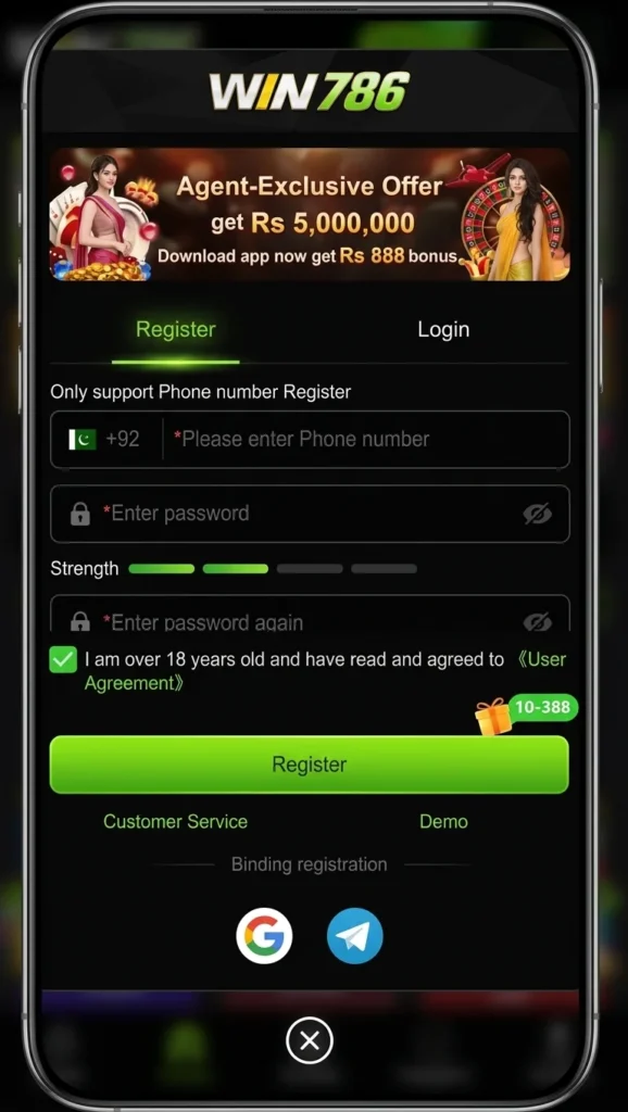 WIN786 Game login register image