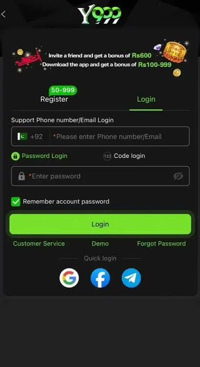 Y999 Game Login Register Image