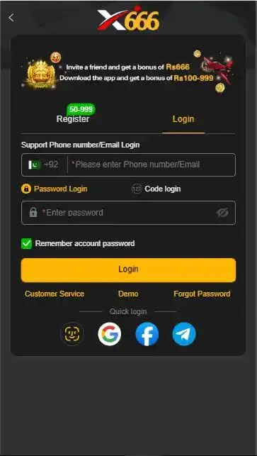 X666 Game Login register image